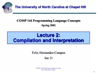 Lecture 2:  Compilation and Interpretation