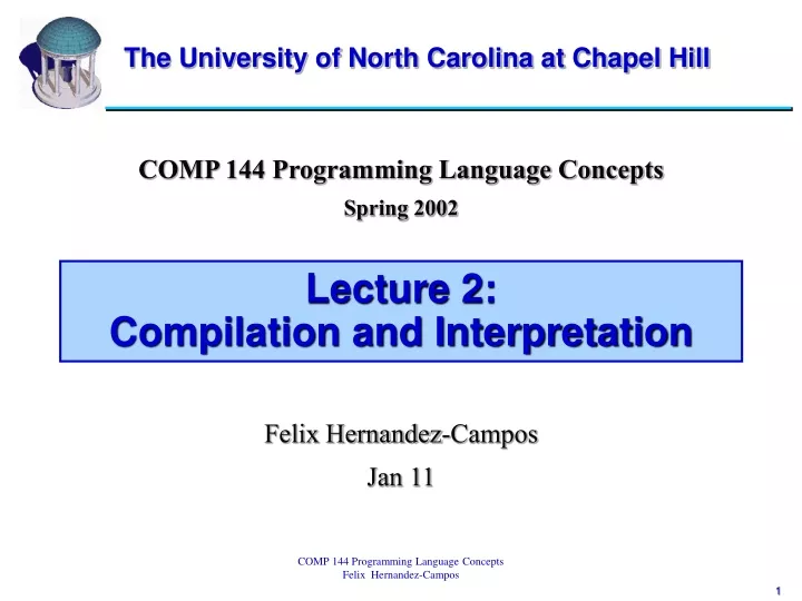 lecture 2 compilation and interpretation