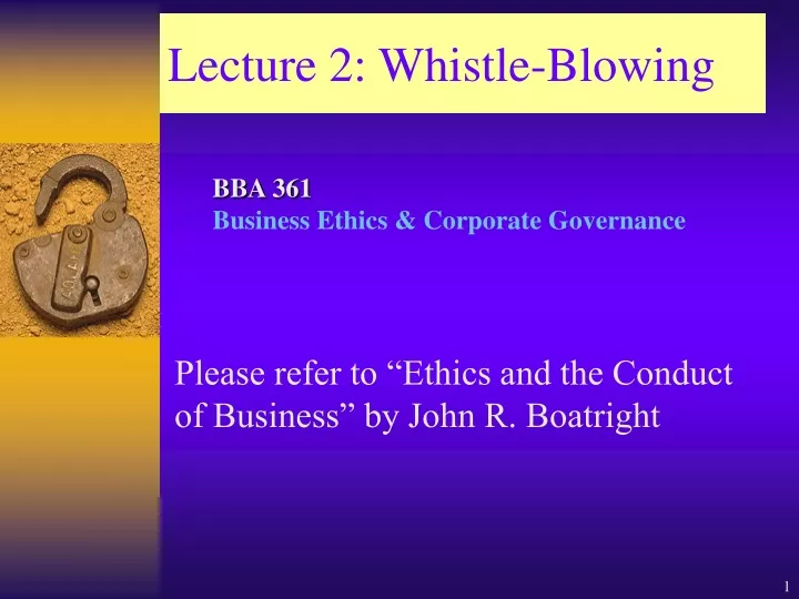 lecture 2 whistle blowing