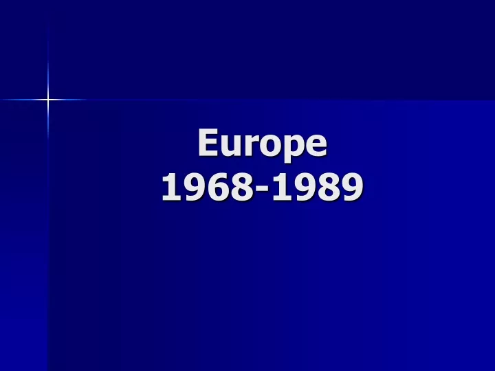 europe 1968 1989