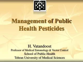 Management of Public Health Pesticides