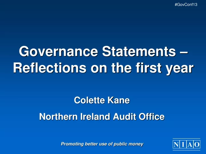 governance statements reflections on the first year