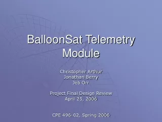 BalloonSat Telemetry Module