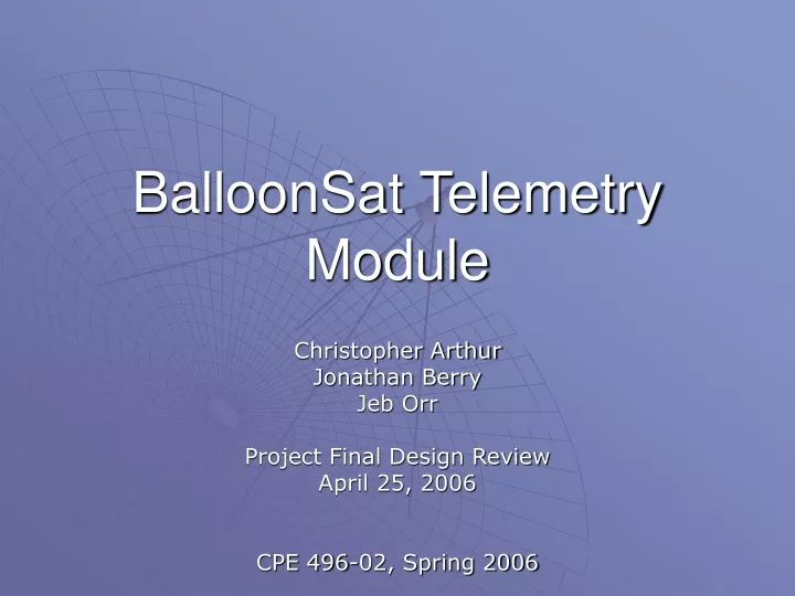balloonsat telemetry module