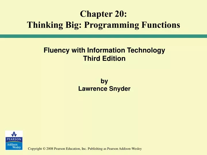chapter 20 thinking big programming functions