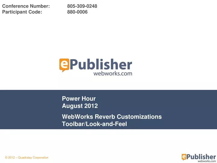 power hour august 2012 webworks reverb customizations toolbar look and feel