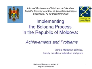 Implementing  the Bologna Process in the Republic of Moldova: