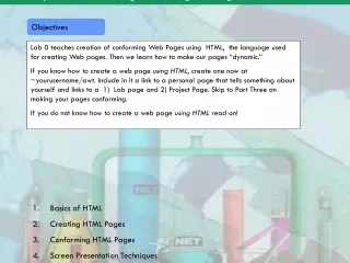 Lab 0, Part 1   Creating Conforming Web Pages