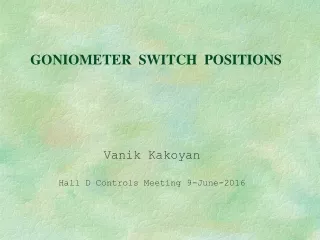 GONIOMETER  SWITCH  POSITIONS