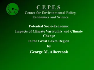Potential Socio-Economic  Impacts of Climate Variability and Climate Change