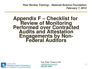 Peer Review Training – National Science Foundation  February 7, 2012