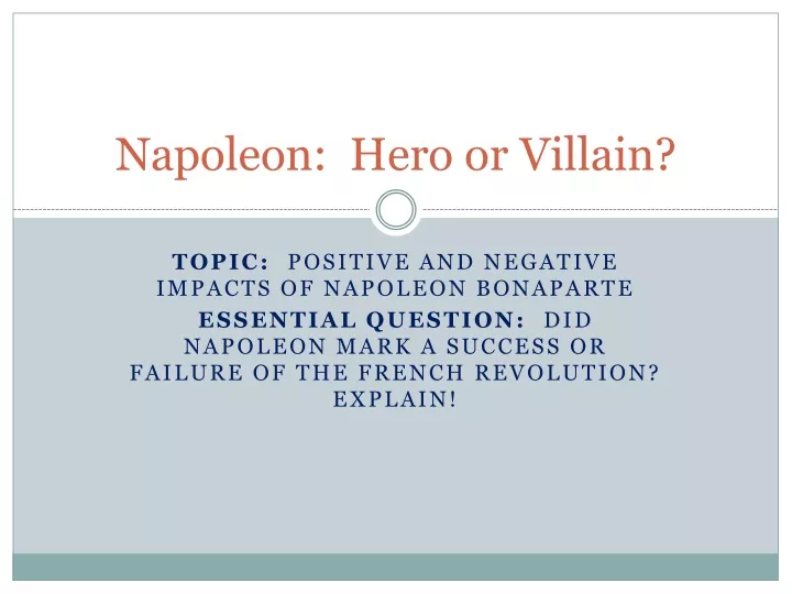 napoleon hero or villain