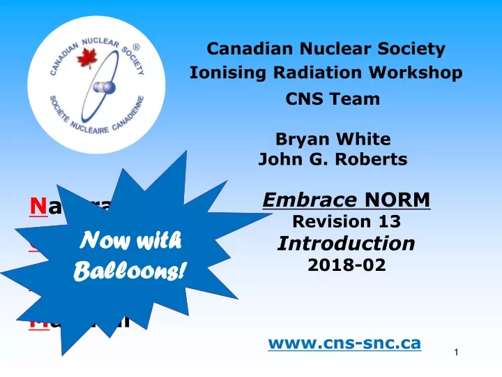 canadian nuclear society ionising radiation workshop