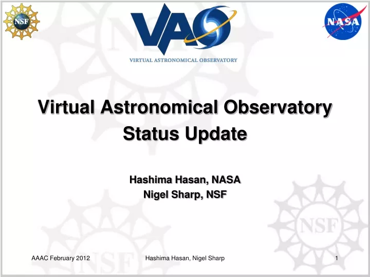 virtual astronomical observatory status update