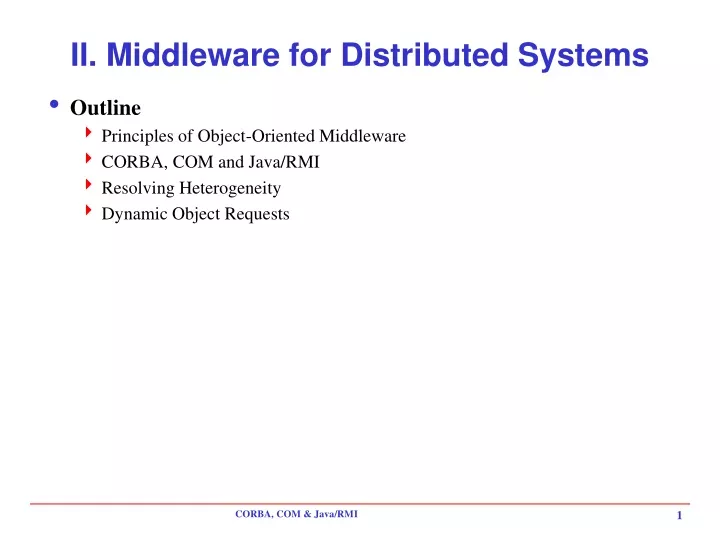 ii middleware for distributed systems