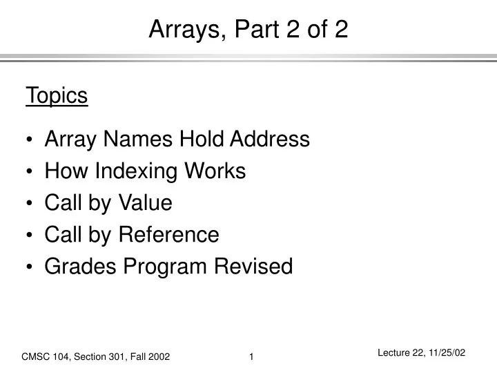 arrays part 2 of 2