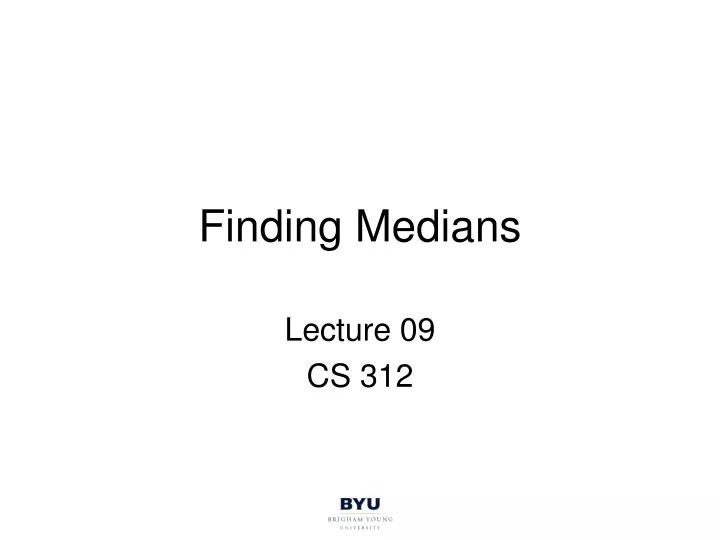 finding medians