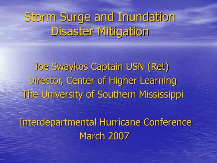 storm surge and inundation disaster mitigation