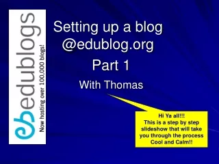 Setting up a blog @edublog