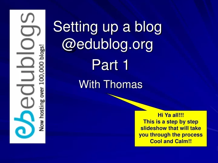 setting up a blog @edublog org