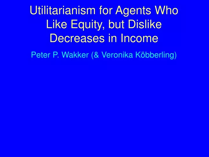 utilitarianism for agents who like equity