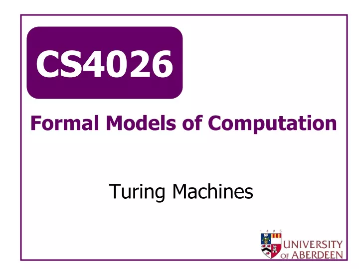 formal models of computation