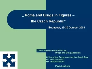 „ Roma and Drugs in Figures –  the Czech Republic“ Budapest, 29-30 October 2004