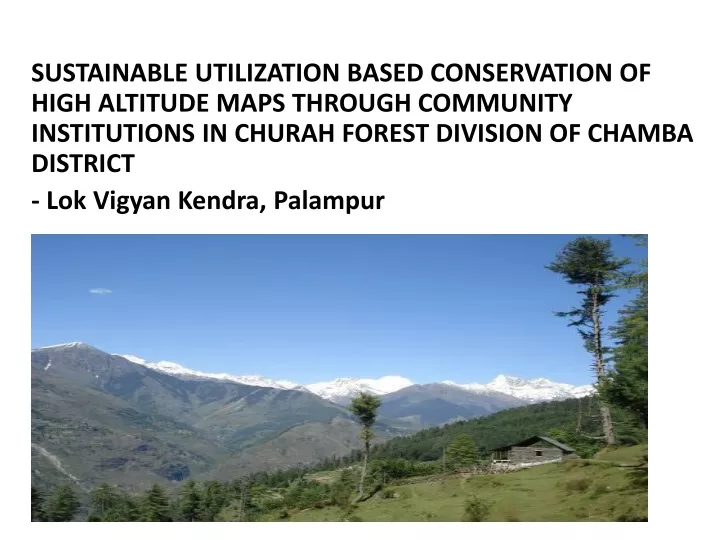sustainable utilization based conservation