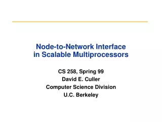 Node-to-Network Interface in Scalable Multiprocessors