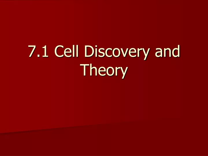 7 1 cell discovery and theory