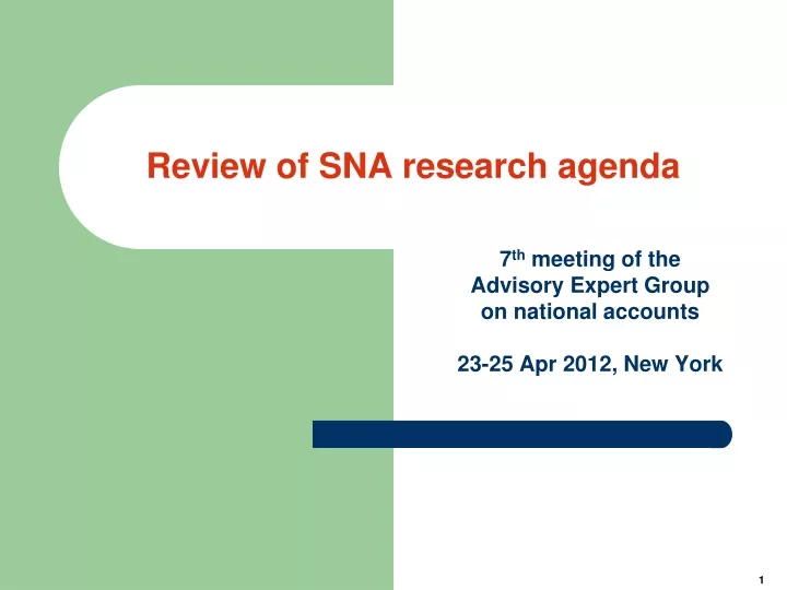 review of sna research agenda
