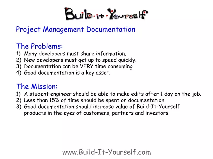 project management documentation the problems