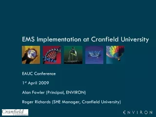 EMS Implementation at Cranfield University