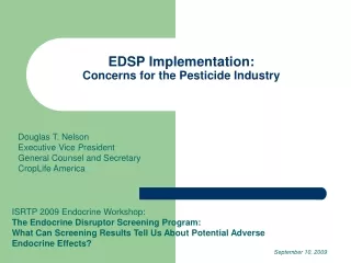 EDSP Implementation: Concerns for the Pesticide Industry