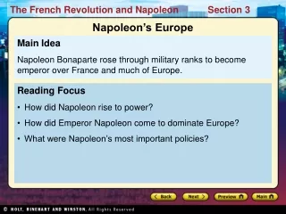 Reading Focus  How did Napoleon rise to power? How did Emperor Napoleon come to dominate Europe?