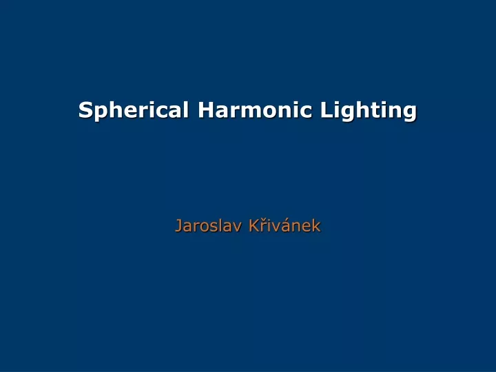 spherical harmonic lighting