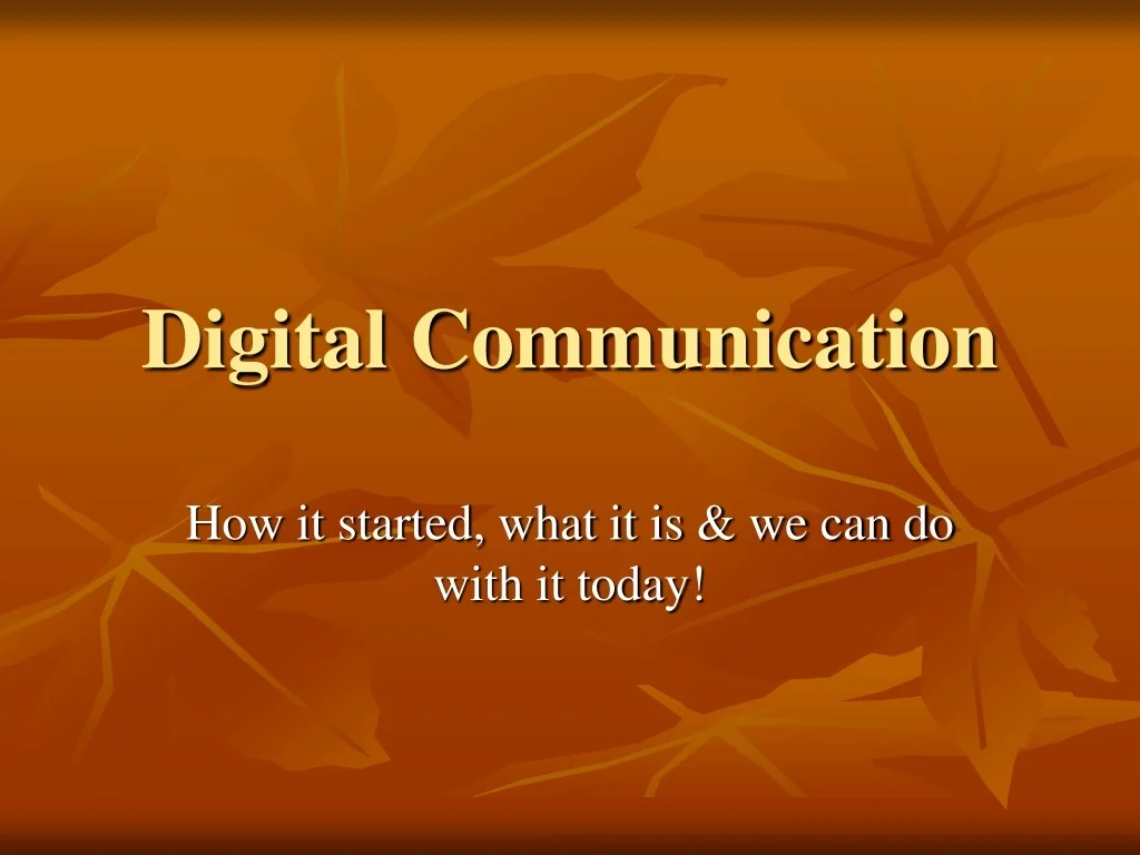 PPT - Digital Communication PowerPoint Presentation, free download - ID ...