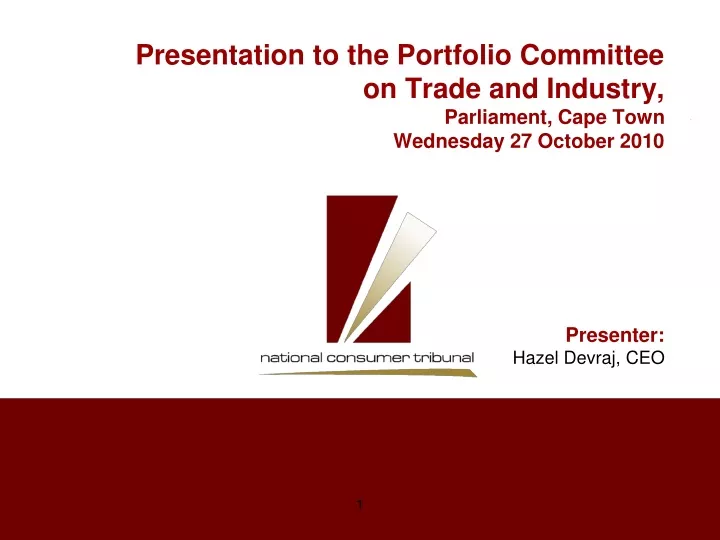 presentation to the portfolio committee on trade