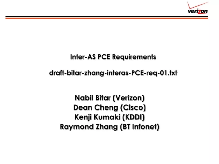 inter as pce requirements draft bitar zhang interas pce req 01 txt
