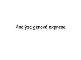 Analýza genové exprese