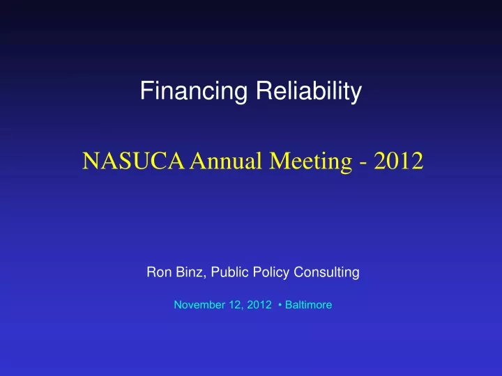 financing reliability