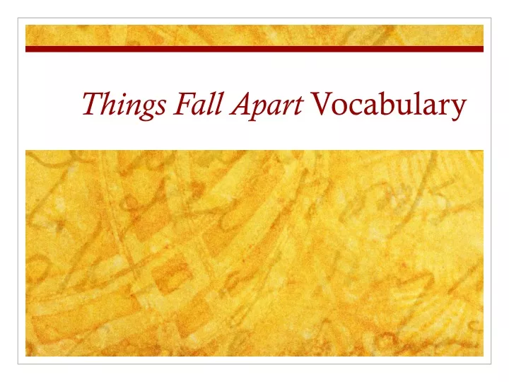 things fall apart vocabulary