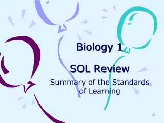 Biology 1  SOL Review
