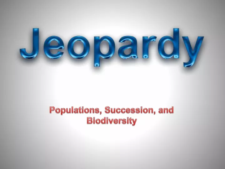 populations succession and biodiversity