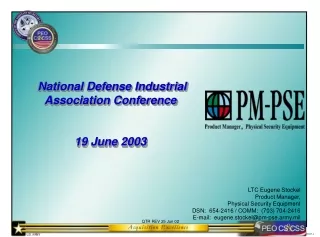 National Defense Industrial Association Conference 19 June 2003