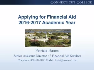 Applying for Financial Aid 2016-2017 Academic Year