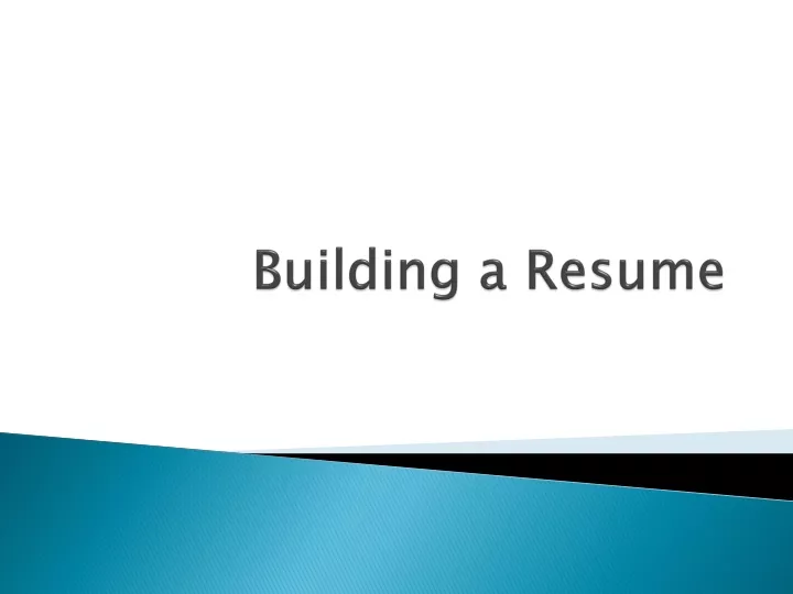 building a resume