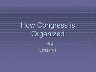 How Congress is Organized