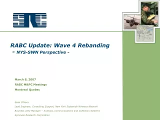 RABC Update: Wave 4 Rebanding  -  NYS-SWN Perspective -