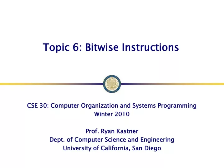 topic 6 bitwise instructions